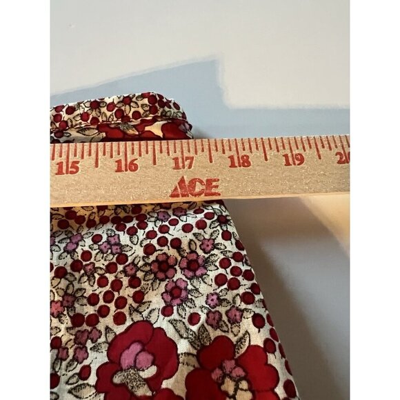 Vintage Y2K BCBG MaxAzria red paisley floral hi-low ruffle skirt L boho batik - Picture 7 of 8